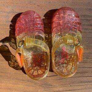OshKosh B'gosh Glitter Jelly Sandals - Red and Gold